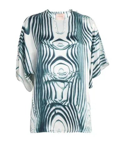 Roksanda Silk Versala Print Top In Blue