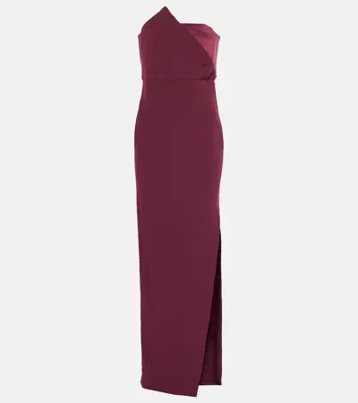 Roland Mouret Asymmetric Satin Crêpe Gown In Red