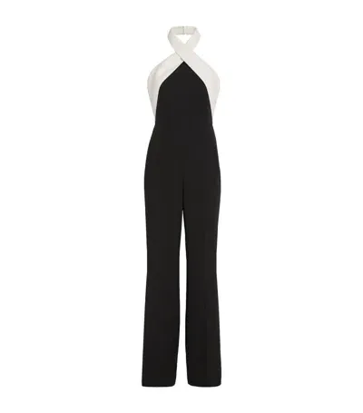 Roland Mouret Cady Halterneck Jumpsuit In Black/white