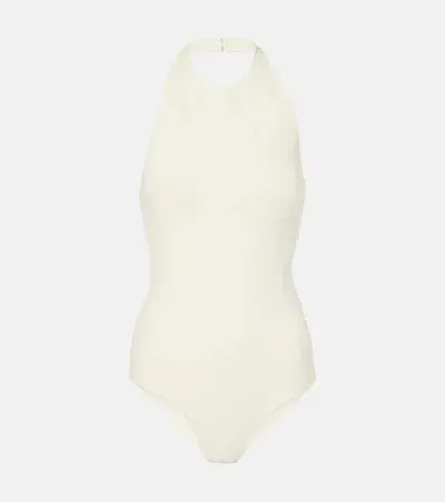 Roland Mouret Halterneck Bodysuit In Beige