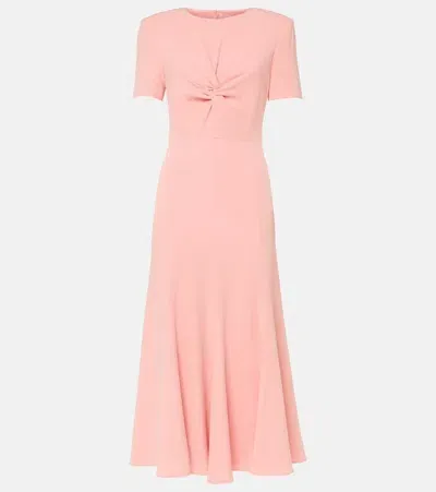 Roland Mouret Twisted Cady Midi Dress In Pink