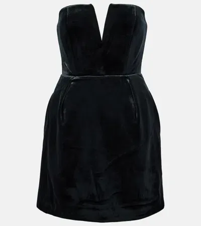 Roland Mouret Velvet Minidress In Black