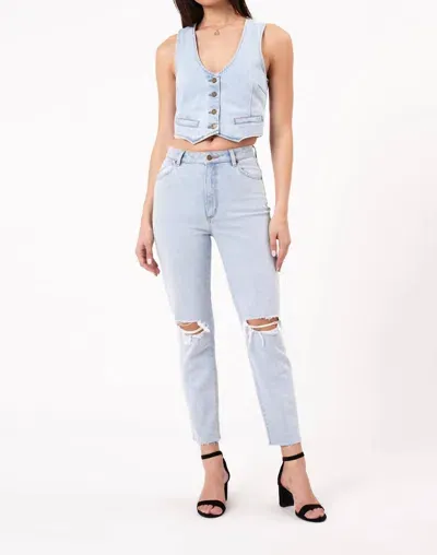 Rolla's Dallas Crop Denim Vest In Luna