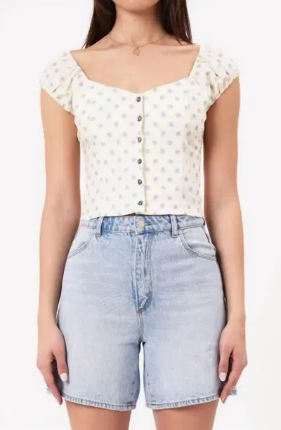 Rolla's Emmy Floral Print Crop Top In Beige