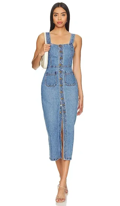 Rolla's Sailor Denim Midi Dress In Blue