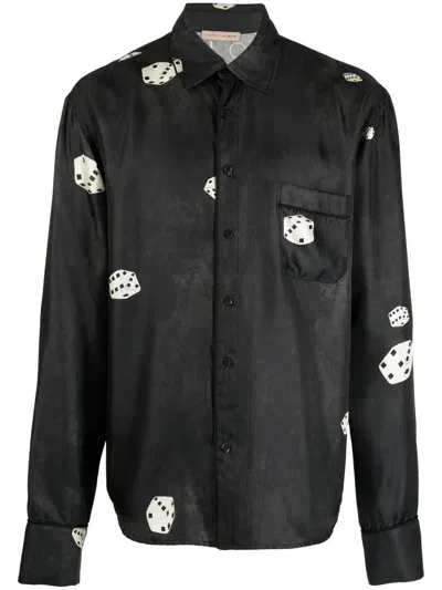 Romeo Hunte Black Bodega Silk Shirt