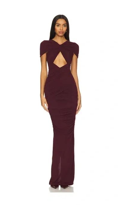 Ronny Kobo Nasha Dress In Maroon