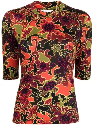 Rosetta Getty Floral Camo-print T-shirt In Multi