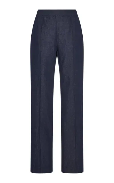 Rosetta Getty Straight-leg Cropped Trousers In Navy