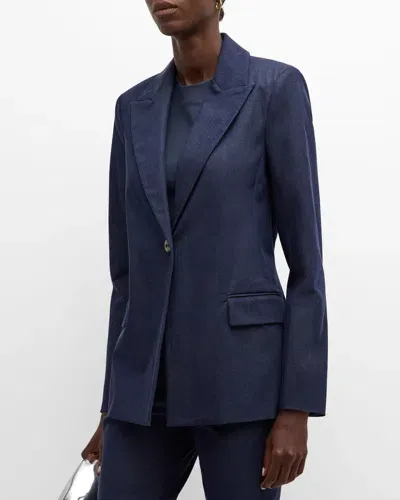 Rosetta Getty Denim Peak Lapel Jacket In Indigo