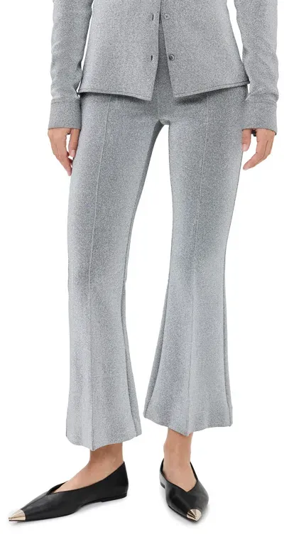 Rosetta Getty Pull-on Cropped Flare Pants Silver