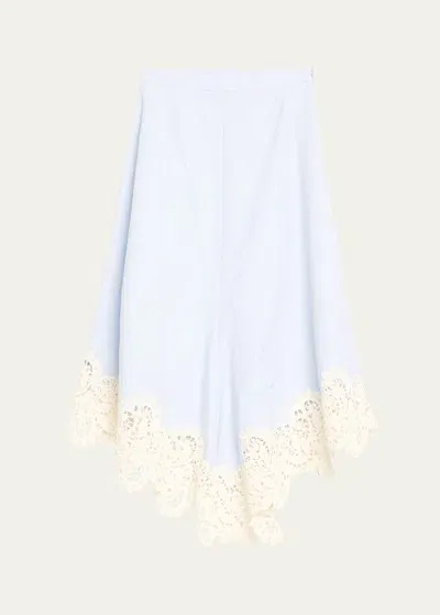 Rosie Assoulin Lace Quartered A-line Skirt In French Blue