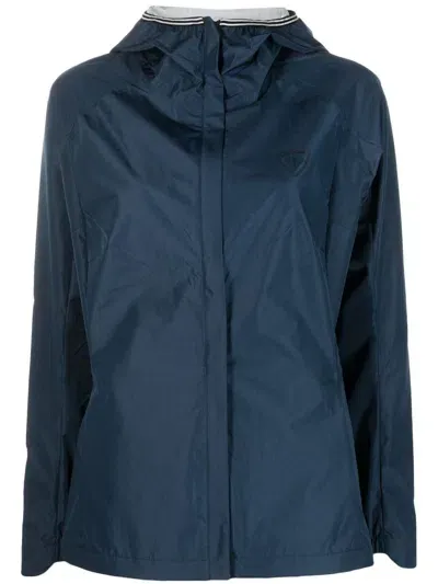 Rossignol Hooded Zip-up Performance Jacket In Blue