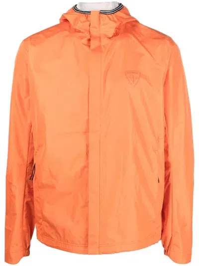 Rossignol Hooded Zip-up Performance Jacket In Orange