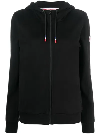 Rossignol Tricolor Logo Hooded Jacket In Schwarz