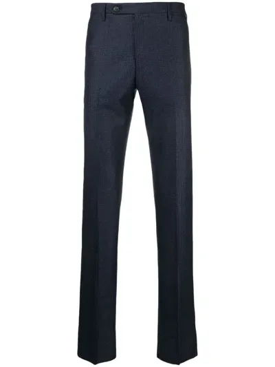 Rota Checked Tailored Trousers In Blau