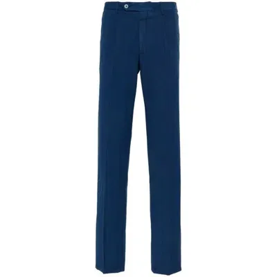 Rota Seersucker Slim-cut Trousers In Blue