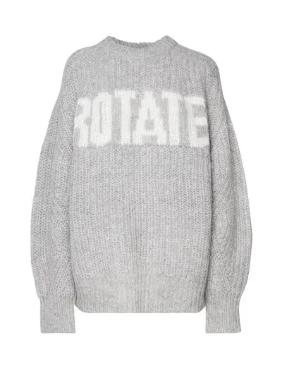 Rotate Birger Christensen Cotton Sweatshirt In Grey