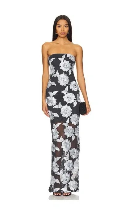 Rotate Birger Christensen Flower Mesh Tube Dress In 1206