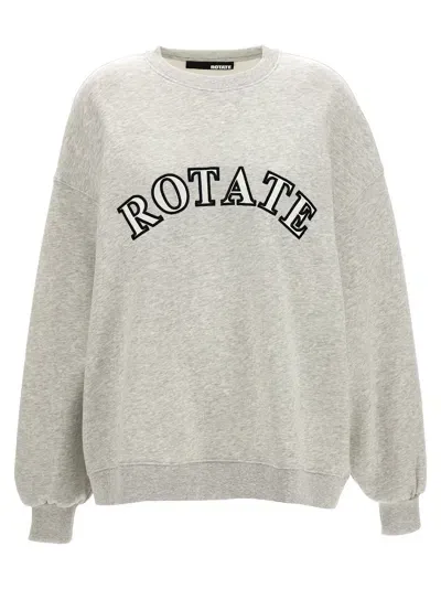 Rotate Birger Christensen Rotate Logo Patch Crewneck Sweatshirt In Grey