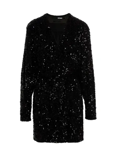 Rotate Birger Christensen Sequin Minidress In Black