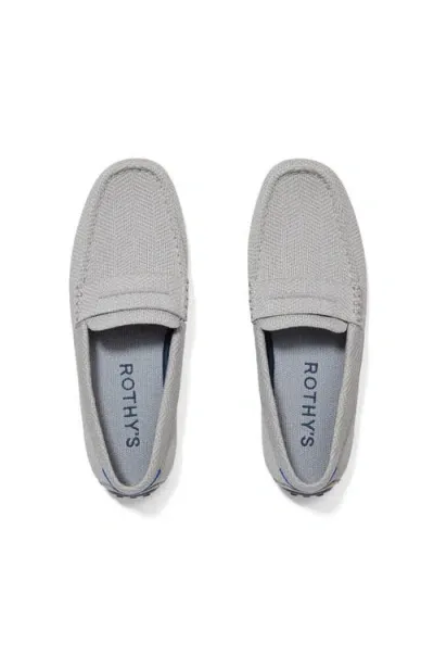 Rothys Rothy's The Driving Loafer In Light Grey Herringbone