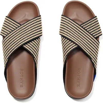 Rothys Rothy's The Weekend Slide In Toffee Stripe