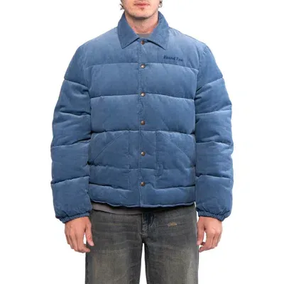 Round Two Quilted Puffer Jacket In Light Blue