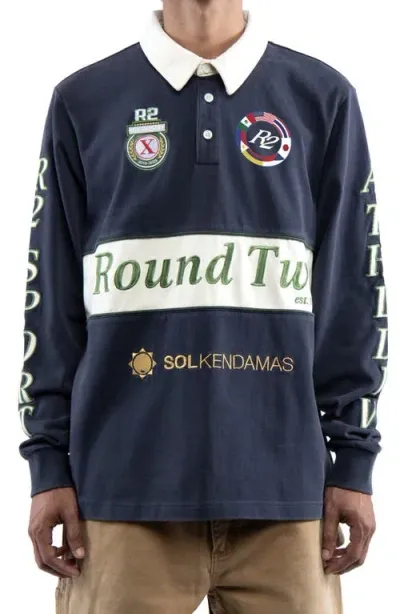 Round Two Team Varsity Rugby Shirt In Navy