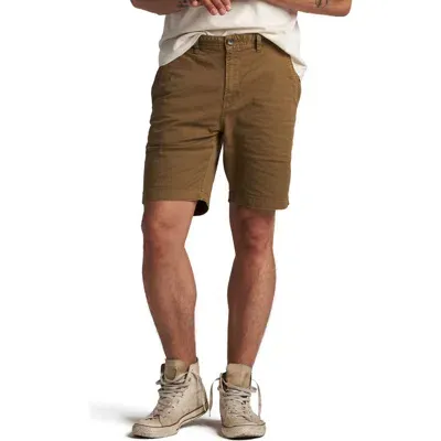 Rowan Walsh Stretch Cotton Twill Shorts In Umber