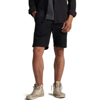 Rowan Walsh Stretch Cotton Twill Shorts In Washed Black