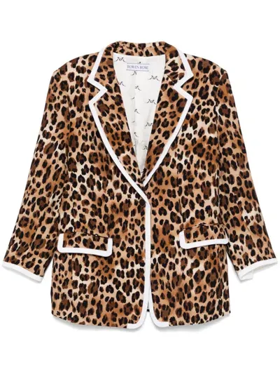 Rowen Rose Leopard-print Blazer In Neutrals