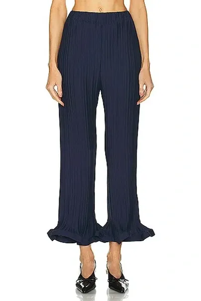 Rowen Rose Pleated Pant In Navy Blue