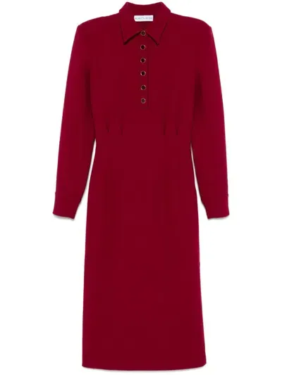 Rowen Rose Wool Maxi Dress In Red