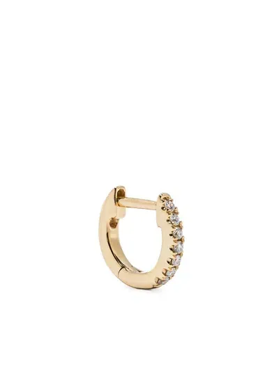 Roxanne First 14k Yellow Gold Teeny-weenie Huggie Diamond Hoop Earring