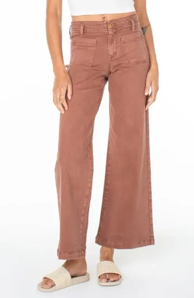 Roxy Baby Baby High Waist Wide Leg Jeans In Russet