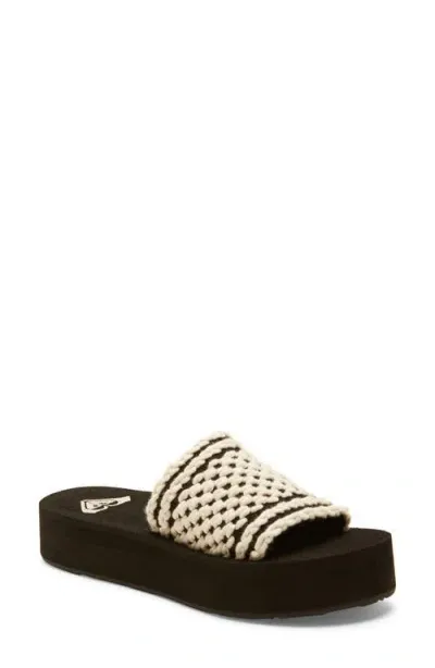 Roxy Dayzie Platform Slide Sandal In Other Black