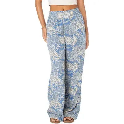 Roxy Forever And A Day Wide Leg Pants In Infinity Blue Lotus Batik