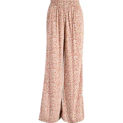 Roxy Forever And A Day Wide Leg Pants In Russet Free Fallin Floral