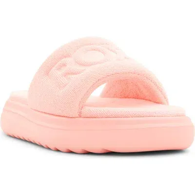 Roxy Gelato French Terry Slide Sandal In Peach