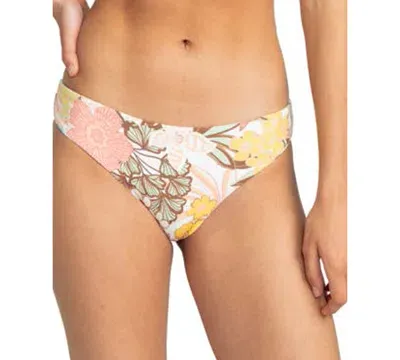 Roxy Playa Paradise Hipster Bikini Bottoms In White Viva La Vida