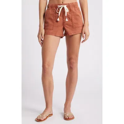 Roxy Lil Trooper Tie Waist Shorts In Russet