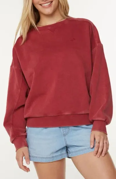 Roxy Oasis Haze Sweatshirt In Rumba Red