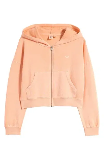 Roxy Sahara Vibes Zip-up Hoodie In Terracotta