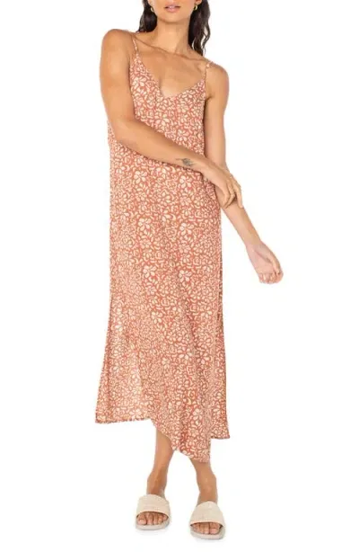 Roxy Stay Sunny Floral Slipdress In Russet Free Fallin Floral