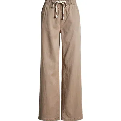 Roxy Sunset Dream Twill Wide Leg Pants In Amphora