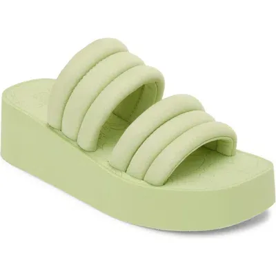 Roxy Totally Tubular Platform Wedge Slide Sandal In Pistachio Green