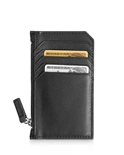 Royce New York Leather Zipper Credit Card Case In Black/red