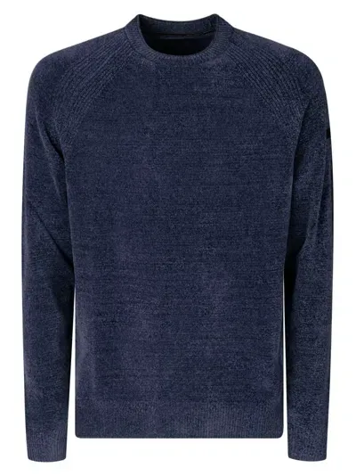 Rrd - Roberto Ricci Design Velvet Round Knit In Blue