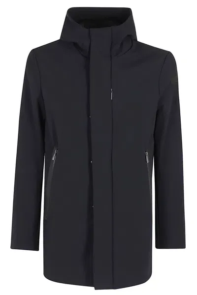 Rrd - Roberto Ricci Design Long-sleeved Hooded Parka In Blue Black